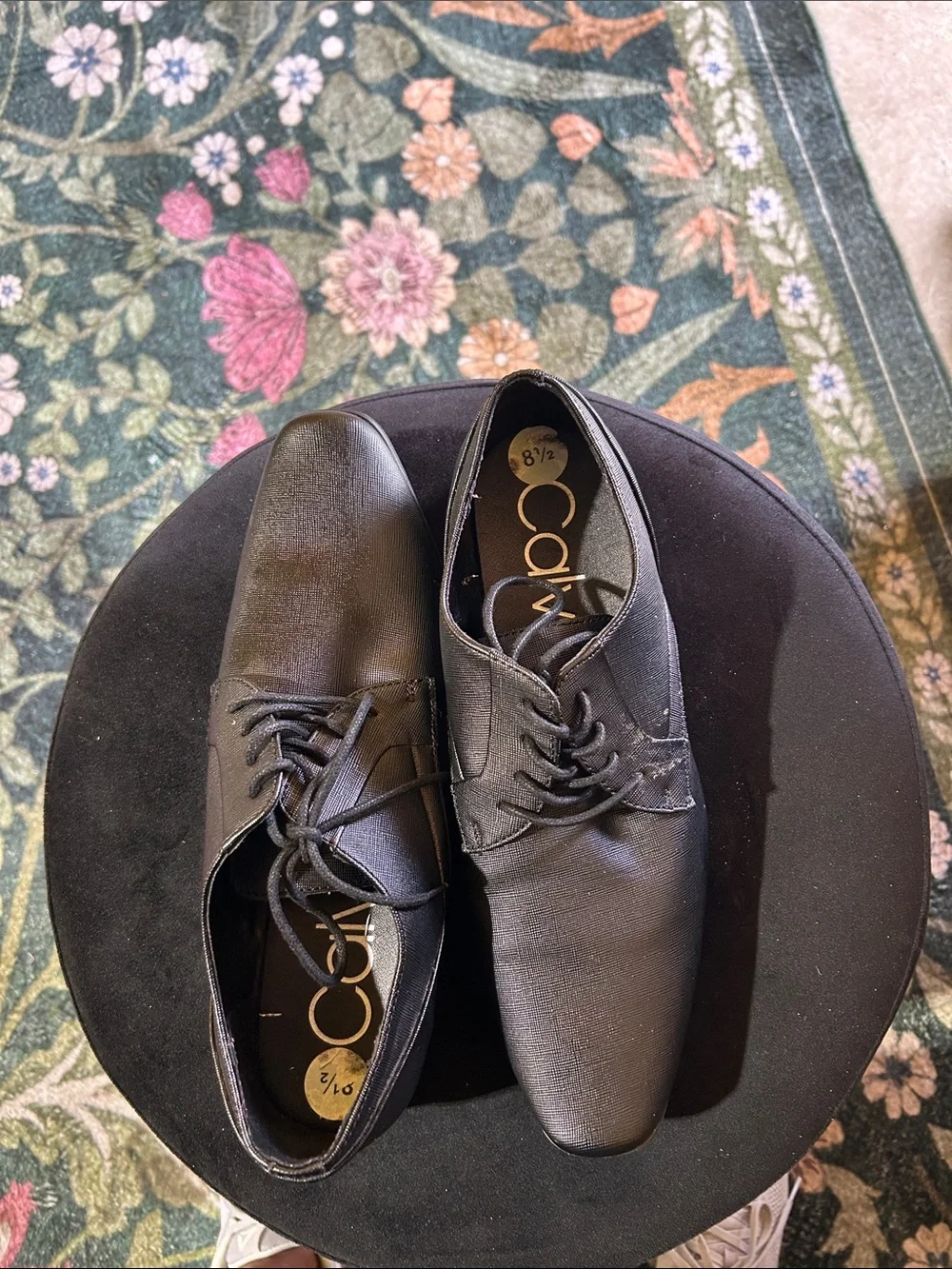 Calvin Klein Men's Black Lace-Up Oxford Dress Shoes